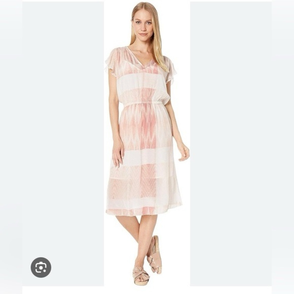 NWT Frye Shibori V-Neck Dress, Deauville Mauve, Size XS